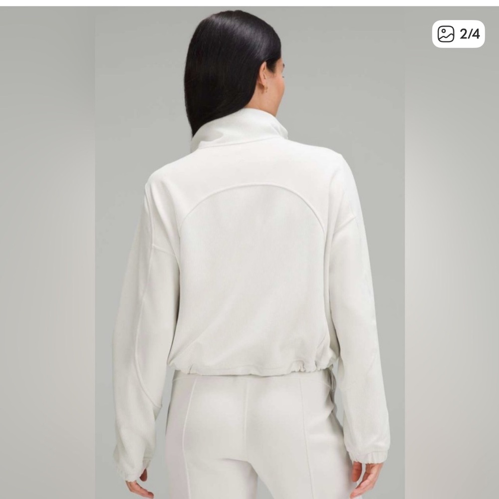 lululemon athletica Softstreme Ribbed Half-Zip Sweatshirt - Bone - Picture 2 of 5